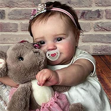 Imagem de BAOERYAA Bebê Reborn Menina,bebê Reborn De Silicone Sólido Realista - Vinil Macio Feito...