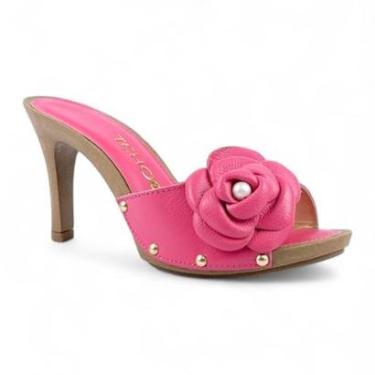 Imagem de Tamanco Tchocco Salto Alto Enfeite de Flor-Feminino