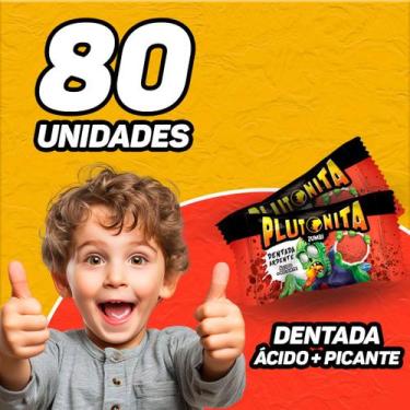 Imagem de Chiclete Plutonita Recheio Ácido Display Caixa com 40Un Cabeça de Abób