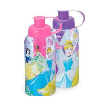 Imagem de Garrafa Infantil 550ml tubo de gelo Escolar - Princesas Roxo - FWB