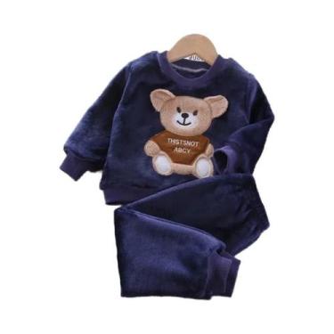 Imagem de Pijamas De Flanela Para Bebês Meninas E Meninos Com Estampa De Urso Ca