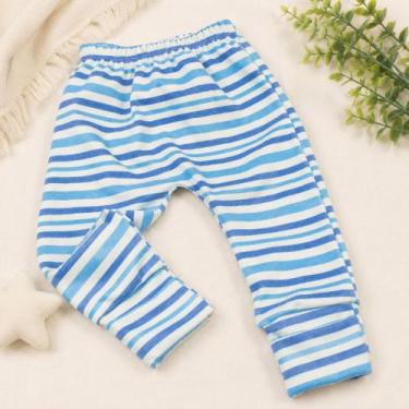 Imagem de Calça Para Bebês Tecido Macelin Estampadinho e Pé Reversível de 0 a 12