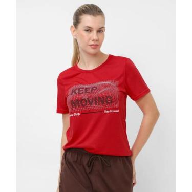 Imagem de Blusa Feminina Fitness Estampada Marisa Vermelho-77420, Vermelho, G