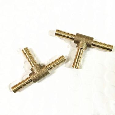 Imagem de 4 5 6 8 10 12 14 16 19 25mm Farpa de mangueira de latão de 3 vias para tubos farpados Adaptador de conector em forma de acoplador, farpa de 6 mm