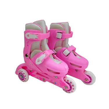 Imagem de PATINS INFANTIL 3 RODAS TAMANHO AJUSTÁVEL DO 31 AO 34 ROSA FASHION