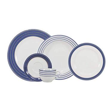 Imagem de Serviço de Jantar e Chá 20 peças em Porcelana. Modelo Redondo Voyage. Decoração Paula. Fabricado pela Schmidt.