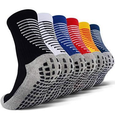 Imagem de JHM Pantufa infantil hospitalar com aderência esportiva para crianças jovens bebês meninos meninas, 6 pares, cor nº 1, 12-16 Anos
