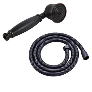 Imagem de Bronze preto antigo ouro cromado latão estilo telefone banheiro chuveiro chuveiro de mão que economiza água e mangueira de 1,5 m, 4