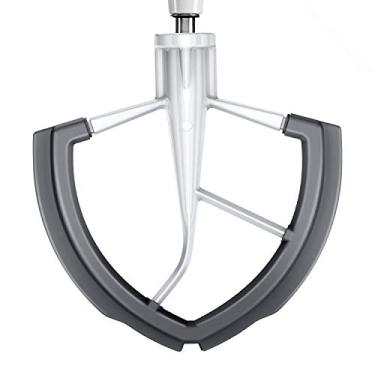 Imagem de Batedor de borda flexível para batedeira KitchenAid 6QT Bowl-Lift, batedor com borda dupla de silicone, pá misturadora, acessório perfeito para batedeira de 6 litros para KitchenAid, branco