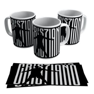 Imagem de Caneca Cristiano Ronaldo Logo CR7 Juventus Craque Futebol