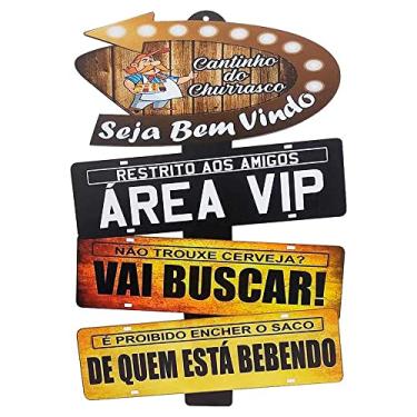 Imagem de Placas de Carros 3 Frases Decor Cantinho do Churrasco - Seja Bem Vindo