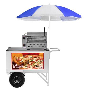 Imagem de Carrinho de Pizza e Minipizza com Rodas Pneumáticas e Guarda Sol - Cefaz