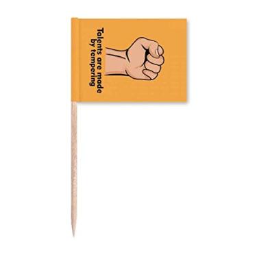 Imagem de Destroy Withstand Vigorous Conquer bandeiras de palito de dente marcador, decoração de festa