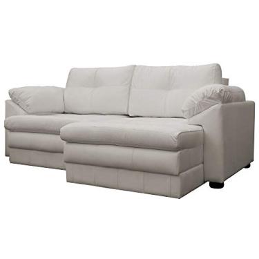 Imagem de Sofá Retrátil 2 Lugares Sala de Estar Piece 175cm Couro Off White - Gran Belo