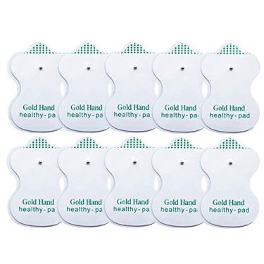 Imagem de Eletrodo Pad, Romacci Almofada de eletrodo de reposição adesiva para unidades de TENS TENS não tecido digital para estimulador muscular Almofadas de máquina de dezena