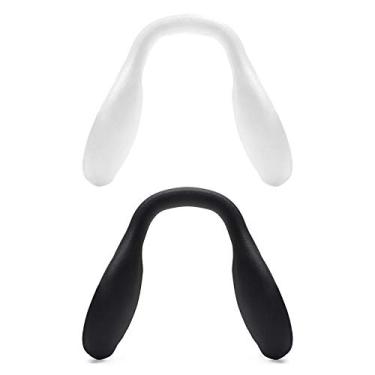 Imagem de Mryok Almofadas de nariz de substituição para óculos de sol Oakley Targetline OO9397/Asian Fit OO9398 - Opções, Branco e preto
