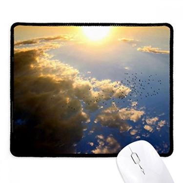 Imagem de Mousepad Orange Sunshine Sky Blue Clouds Tapete de borracha para jogos
