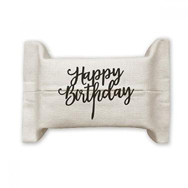 Imagem de Happy Birthday Presents Best Wishes Suporte de capa de papel para lenços faciais Saco de linho de algodão