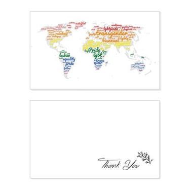 Imagem de Mapa global Lgbt Rainbow Wordcloud cartão de agradecimento aniversário aniversário saudação casamento agradecimento
