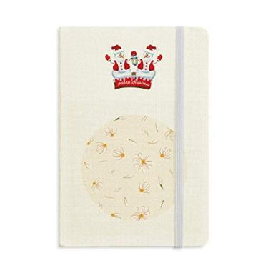 Imagem de Caderno de pétalas de flor de pera branca para Natal boneco de neve capa dura grossa