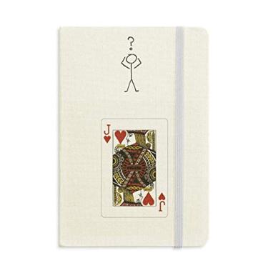 Imagem de Caderno de interrogação com estampa de cartas de baralho de coração J diário clássico A5