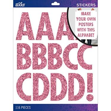 Imagem de Sticko Adesivos de alfabeto, tamanho grande, rosa Glitter Futura