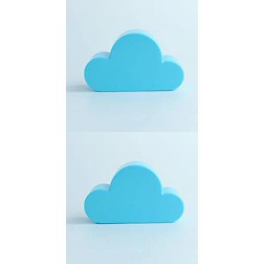 Imagem de Chaveiros magnéticos decorativos criativos e coloridos em forma de nuvem, perfeitos para porta, suporte decorativo de parede para entrada para chave (azul, 2 peças)
