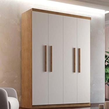 Imagem de Roupeiro 4 Portas 2 Gavetas Dinamarca Rufato Imbuia/off White/imbuia