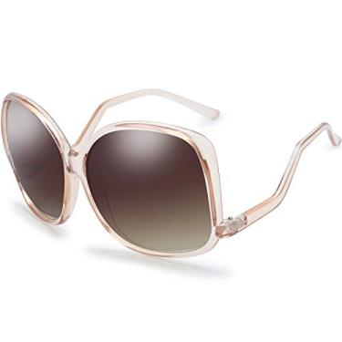 Imagem de The Fresh Óculos de sol femininos grandes quadrados Jackie O Cat Eye Hybrid Butterfly Fashion - Embalagem requintada, 729903-champanhe, X-Large