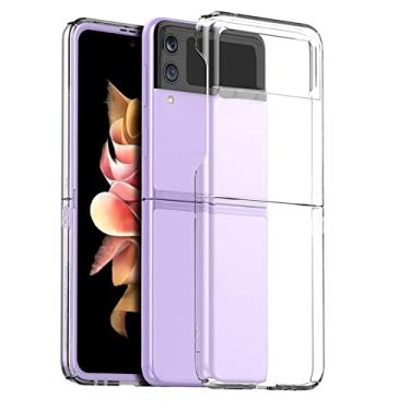 Imagem de Para Samsung Galaxy Z Flip 3 4 5G Clear Phone Case Transparent Hard PC Cover For Samsung Z Flip3 Flip4 Bumper Fundas,Clear,For Z Flip 4
