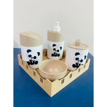 Imagem de Kit Higiene Pandinha c/bandeja quadrada