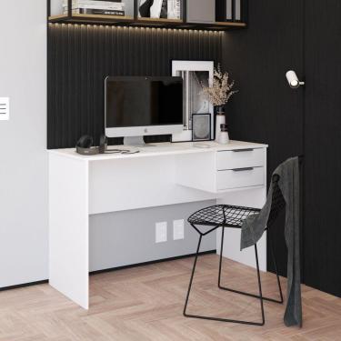 Imagem de Mesa de Computador 122cm 2 Gavetas Turim Móveis Sul Branco
