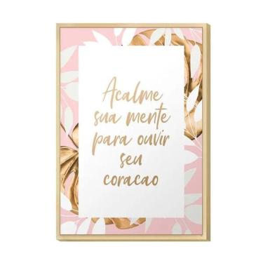 Imagem de Quadro Decorativo para Frases de Amor Gratidão Rose Gold Floral Quarto Feminino Decoração parede Sala Hugart 30x40