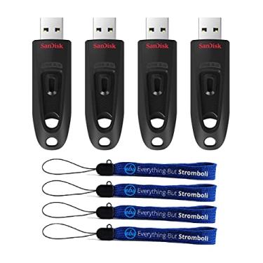 Imagem de Pen Drive SanDisk Ultra USB 3.0 64 GB, pacote com 4 (4) cordões Everything But Stromboli