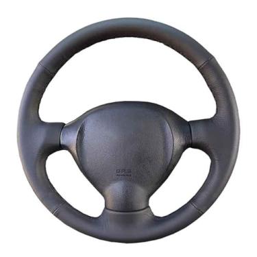 Imagem de Capa de volante, para Hyundai Santa Fe 2001-2006, personalize couro costurado à mão DIY
