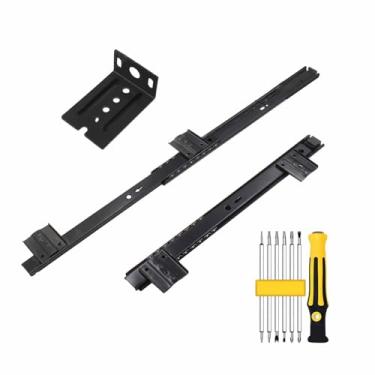 Imagem de Corrediça da gaveta da corrediça do teclado, suporte do trilho da corrediça do teclado da mesa do computador com suporte de altura ajustável, para acessórios da bandeja da gaveta do computador (Color