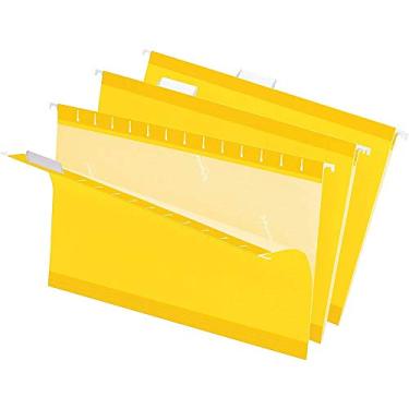 Imagem de Pendaflex 04153 Pastas suspensas reforçadas em amarelo, tamanho legal, amarelo, corte 1/5, 25/BX (4153 1/5 AMARELO)