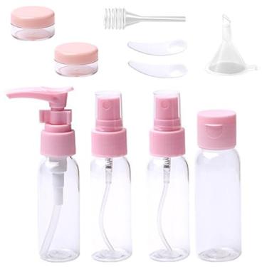 Imagem de Conjunto de garrafas de viagem, à prova de vazamento, portátil, para itens de higiene pessoal para avião, essenciais de férias, para loção, água, creme, etc., conjunto de 11