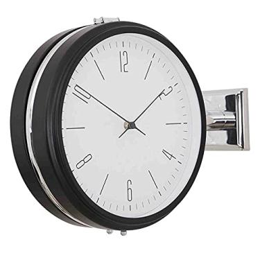 Imagem de Relógio de parede Vintage Relógio de parede Retro Dupla Face Simples Silencioso Relógio de Parede de Quartzo Relógio Redondo de Ferro Forjado para Decoração de Sala de Estar - Relógios de Parede
