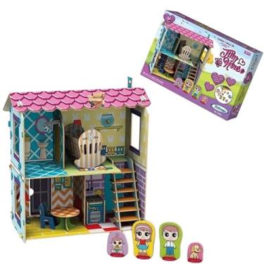 Imagem de Brinquedo Pedagógico Em Madeira MDF Tiny House Casinha De Boneca Com Móveis (Casinha Tiny House)