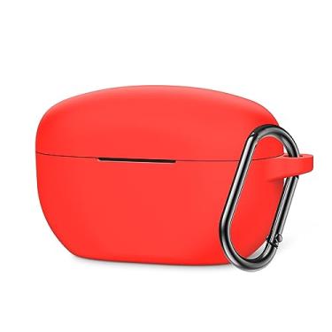 Imagem de Nova capa de fone de ouvido Sony compatível com WF-1000XM5, capa de silicone macio, capa protetora contra choques, capa flexível resistente a arranhões de corpo inteiro, com chaveiro (vermelho)