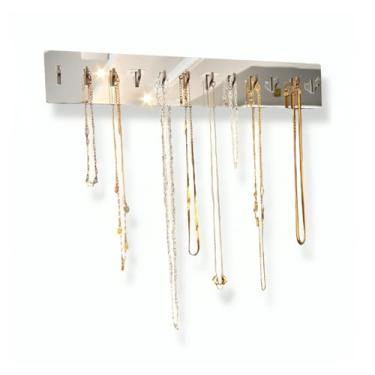Imagem de Suporte Parede Organizador Porta Colares Pulseiras, Organizador de Parede, exibição de joias, pendurar colar pulseiras acessórios (Espelhado)