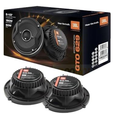 Imagem de Alto-falantes de áudio JBL para carro GTO629 Série Grand Touring de 16,5 cm – 2 vias, potência máxima de 360 watts, substituição de tamanho de fábrica, inclui pano de limpeza de ferro de esmagamento.