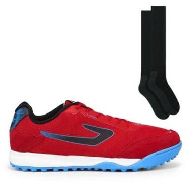 Imagem de Chuteira Society Topper Letra III + Meião Color Sports de Futebol-Masculino