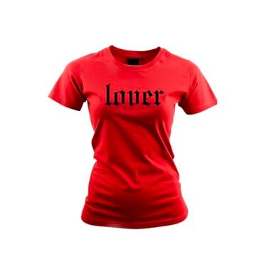 Imagem de Camiseta feminina amante vermelha gótica Rock n Roll Top, Vermelho, M
