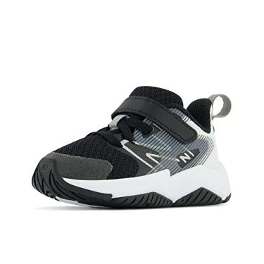 Imagem de New Balance Tênis de corrida infantil Rave Run V2 Hook and Loop, Pretobranco, 3 X-Wide Infant