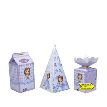 Imagem de Kit Festa Princesa Sofia caixinhas surpresa personalizada 30 unidades