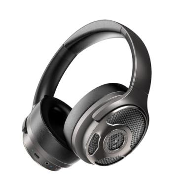 Imagem de Ezra Fone de Ouvido Sem Fio Bluetooth 5.4 Over-Ear, Suporta modo de Caixas de Som Bluetooth, 40 Horas de Reprodução, Headphone Hi-Res Audio Extra Bass Dobrável Preto