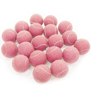 Imagem de URBEST Bolas de tênis avançadas com 20 unidades, bolas de tênis de treinamento para jogadores iniciantes, bolas de brinquedo de cachorro de estimação com bolsa de transporte de malha para bola de