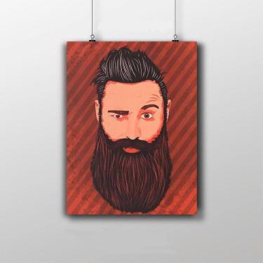 Imagem de Placa Decorativa Barbeiro Barba Poster Cabeleleiro 20X30Cm